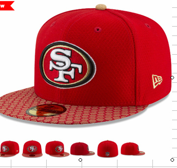 49ers Team Logo Red Fitted Hat LX