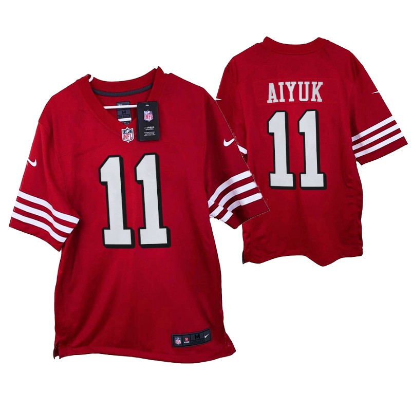 49ers brandon aiyuk game throwback jersey scarlet throwback stitched