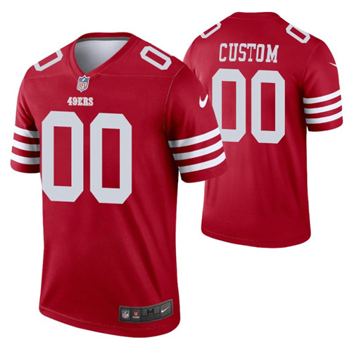 49ers custom jersey scarlet legend men's stitched