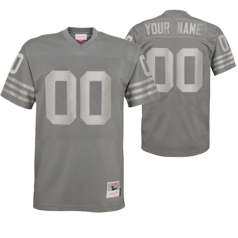 49ers custom metal replica jersey charcoal stitched