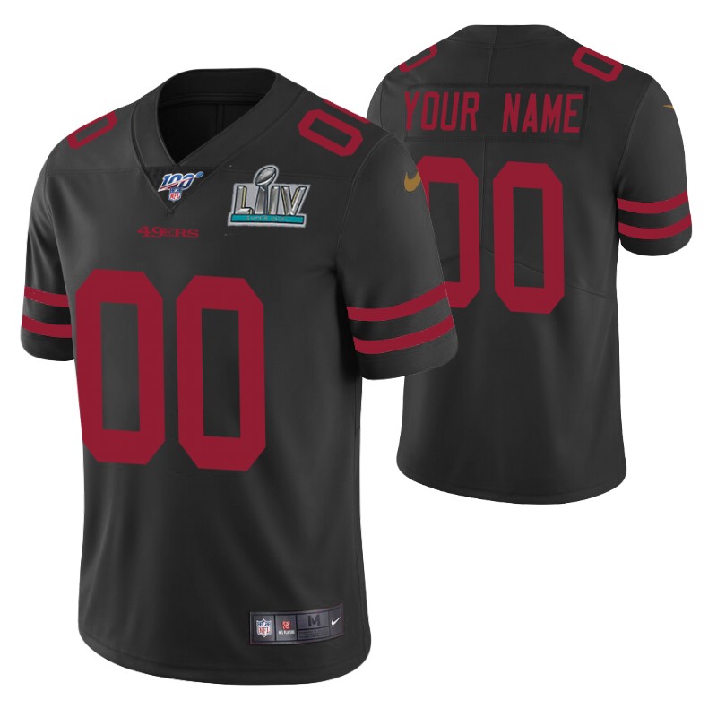 49ers custom super bowl liv jersey vapor limited men's black stitched