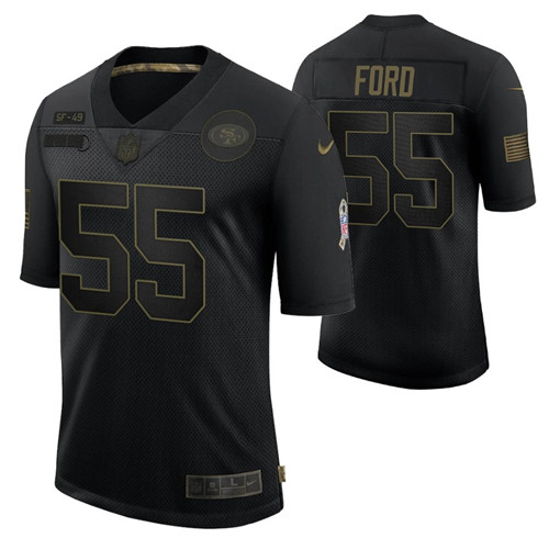 49ers dee ford 2020 salute to service jersey black men stitched