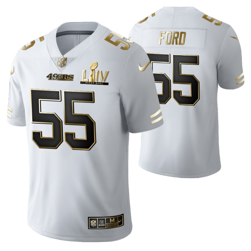 49ers dee ford jersey super bowl liv white golden edition stitched