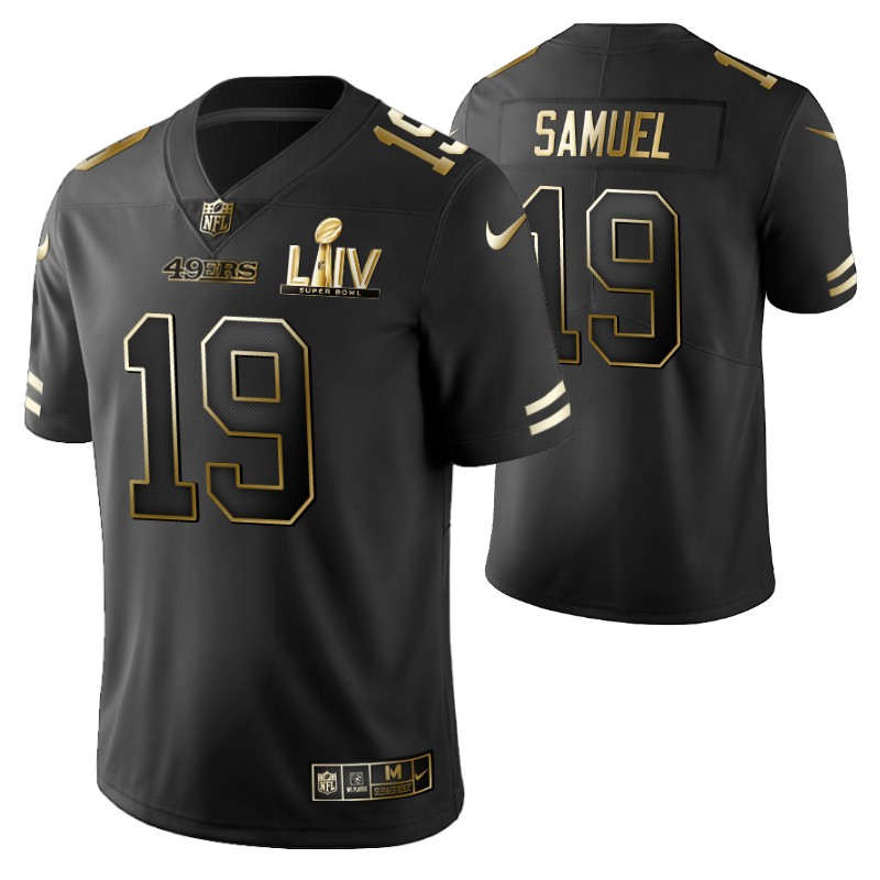 49ers deebo samuel jersey super bowl liv black golden edition stitched