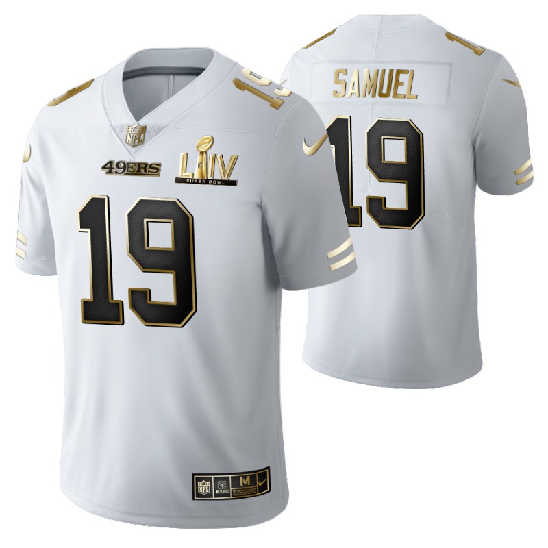 49ers deebo samuel jersey super bowl liv white golden edition stitched