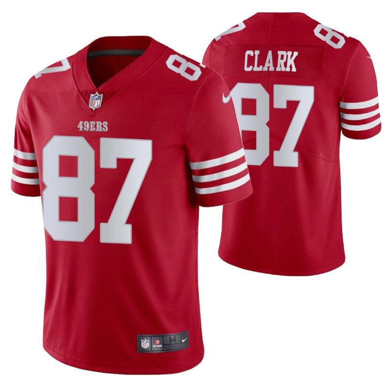 49ers dwight clark vapor limited scarlet jersey men stitched