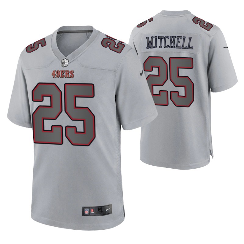 49ers elijah mitchell game atmosphere jersey gray atmosphere stitched