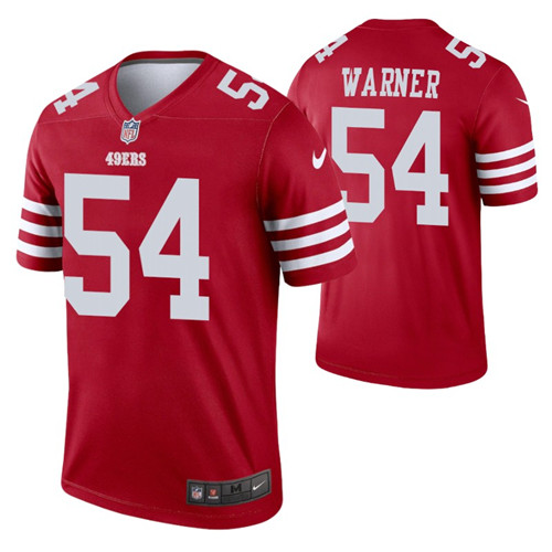 49ers fred warner jersey scarlet legend men's stitched