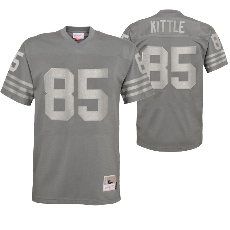 49ers george kittle metal replica jersey charcoal stitched