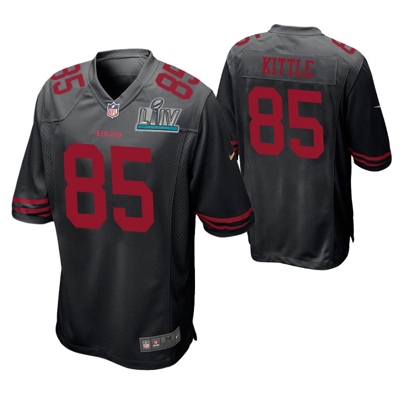 49ers george kittle super bowl liv jersey game men's black stitched