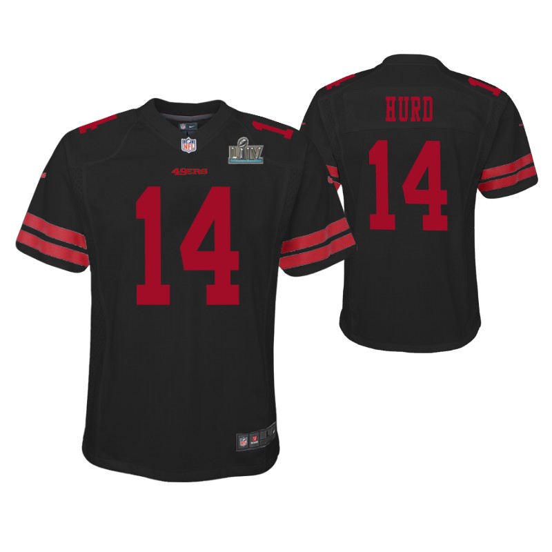 49ers jalen hurd super bowl liv jersey game youth black stitched