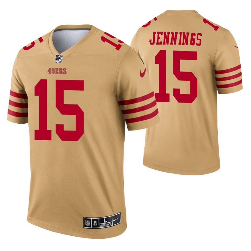 49ers jauan jennings inverted legend jersey gold stitched