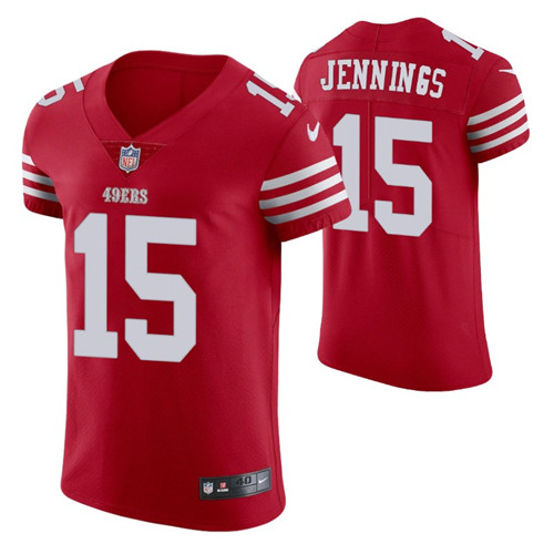 49ers jauan jennings vapor elite scarlet jersey stitched