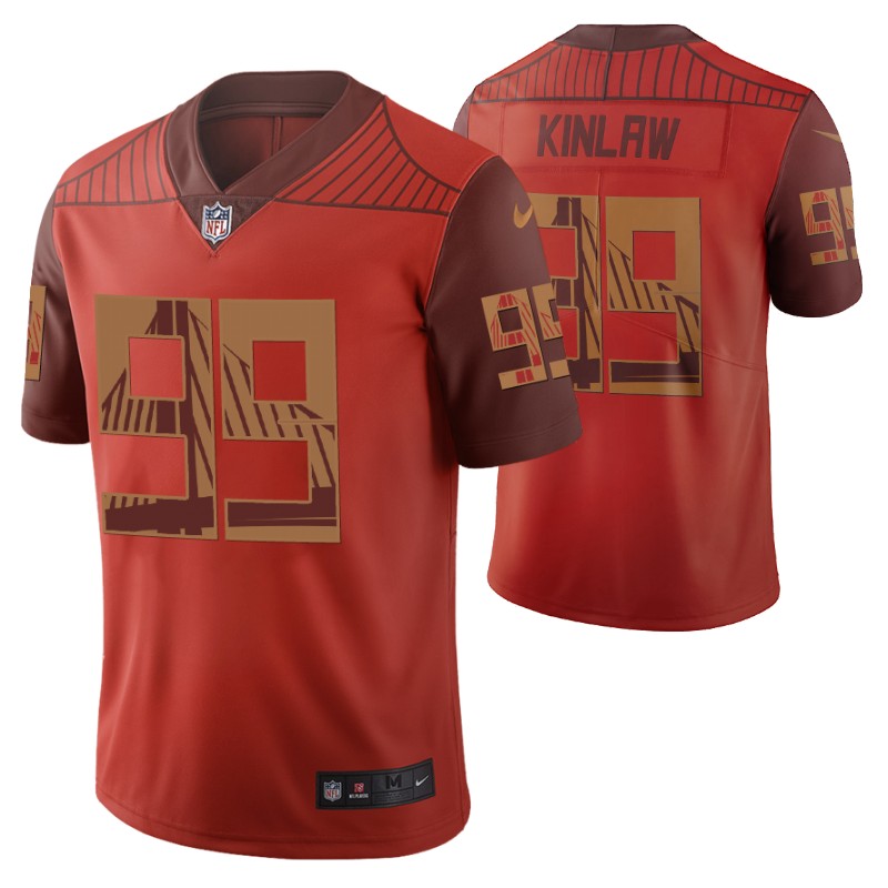 49ers javon kinlaw city edition jersey orange men stitched