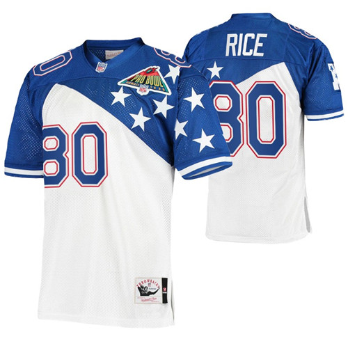 49ers jerry rice 1994 pro bowl jersey white blue nfc stitched