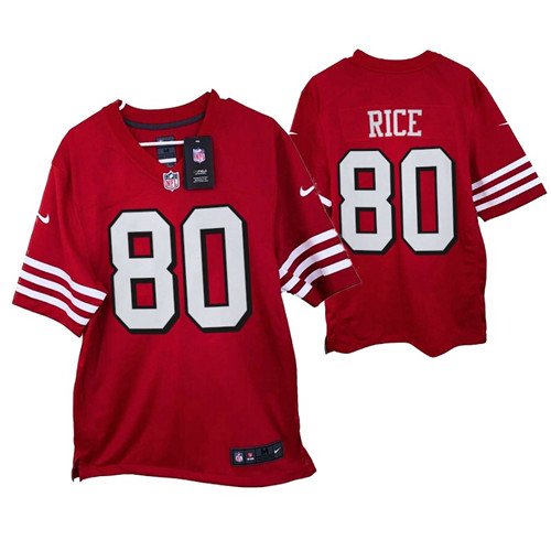 49ers jerry rice game throwback jersey scarlet throwback stitched