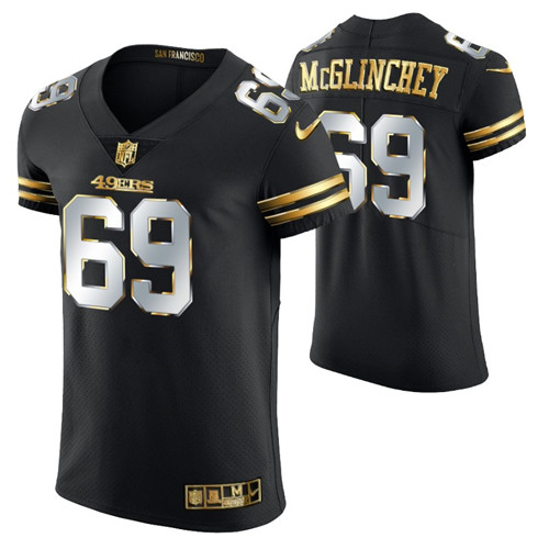 49ers mike mcglinchey golden edition jersey black men's stitched
