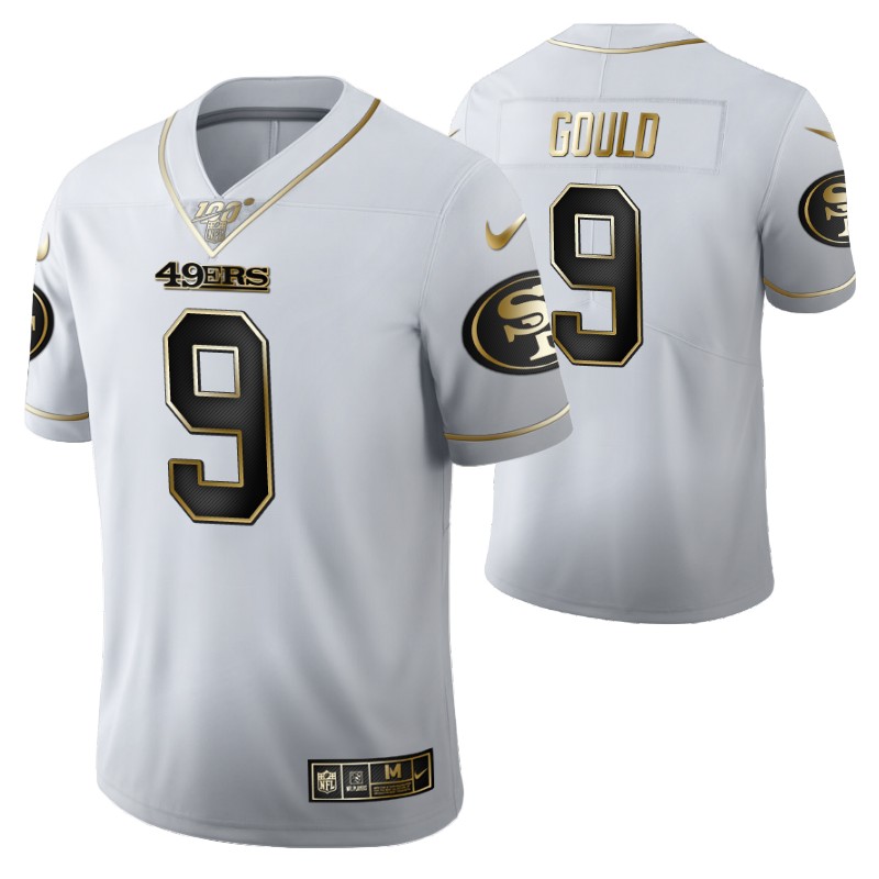 49ers robbie gould jersey 100th season white stitched