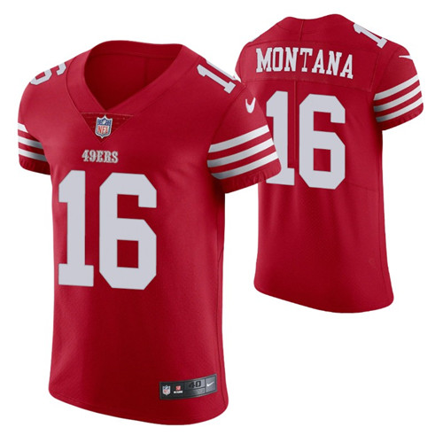 49ers scarlet vapor elite joe montana jersey stitched