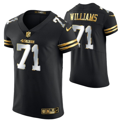 49ers trent williams golden edition jersey black men's stitched