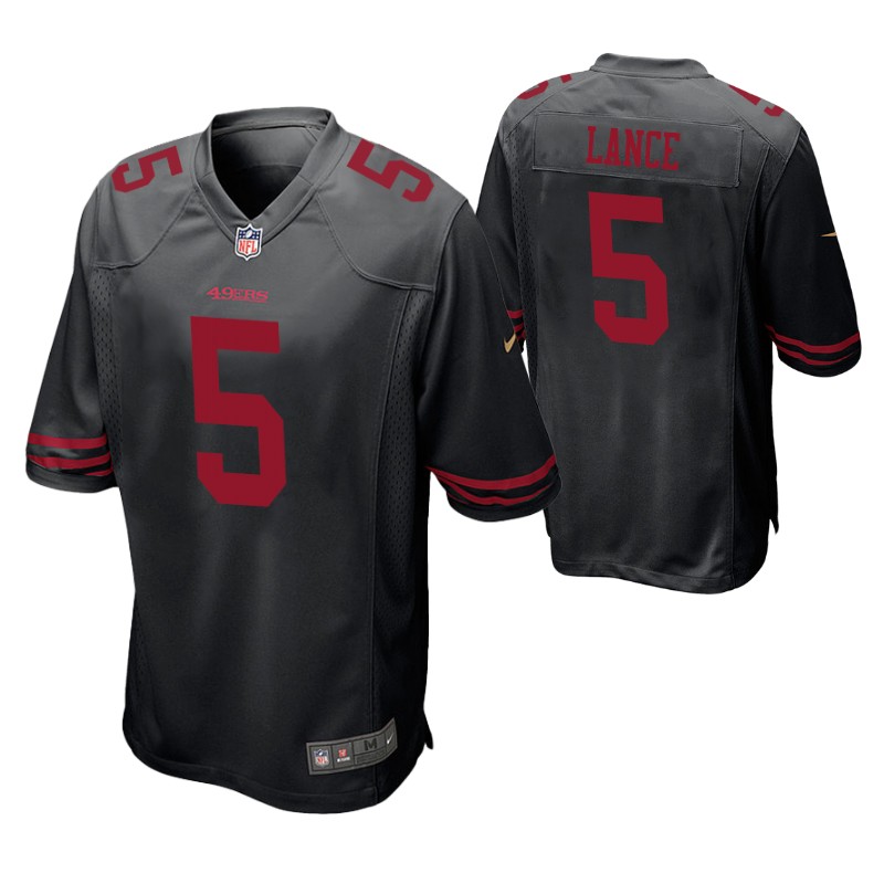 49ers trey lance 2021 nfl draft game jersey black men stitched