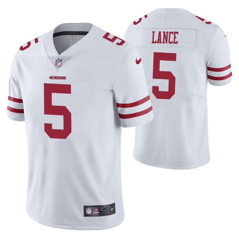 49ers trey lance 2021 nfl draft game jersey white men stitched