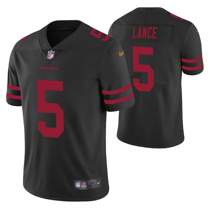 49ers trey lance 2021 nfl draft vapor limited jersey black men stitched