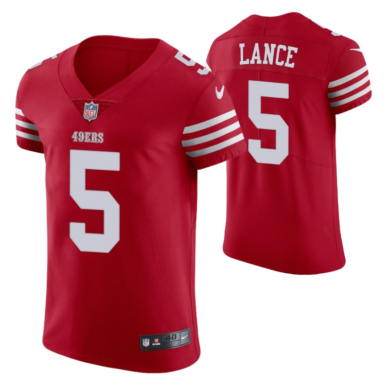 49ers trey lance vapor elite scarlet jersey stitched