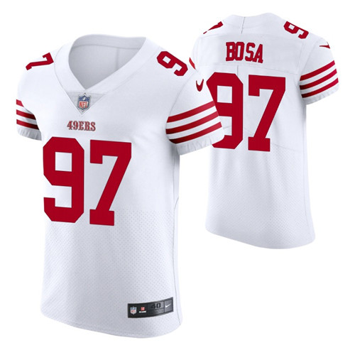 49ers white nick bosa vapor elite jersey stitched