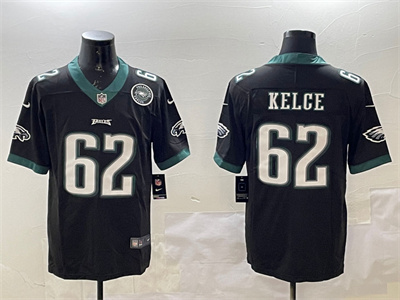 62 kelce with patch black jerseys1