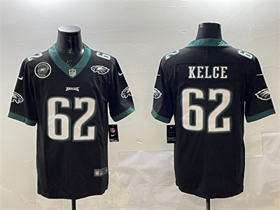 62 kelce with patch black jerseys3