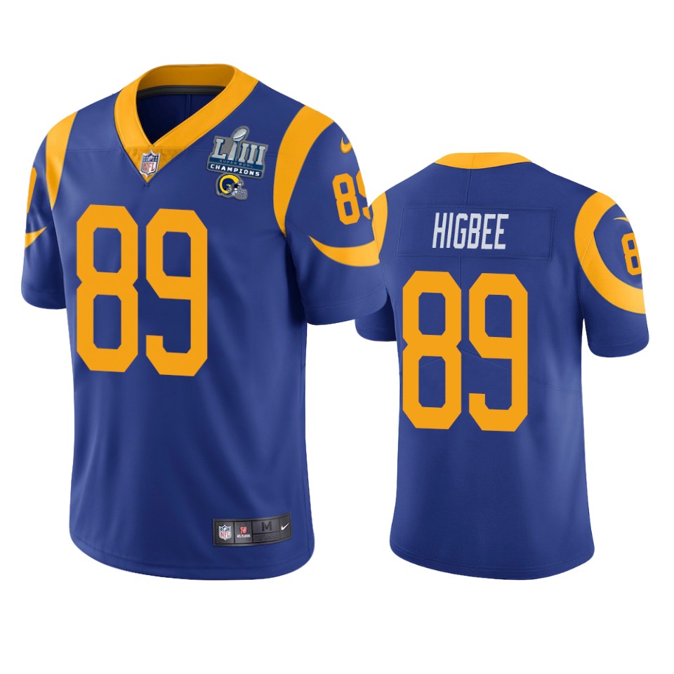 89 tyler higbee royal super bowl liii champions jersey 0a
