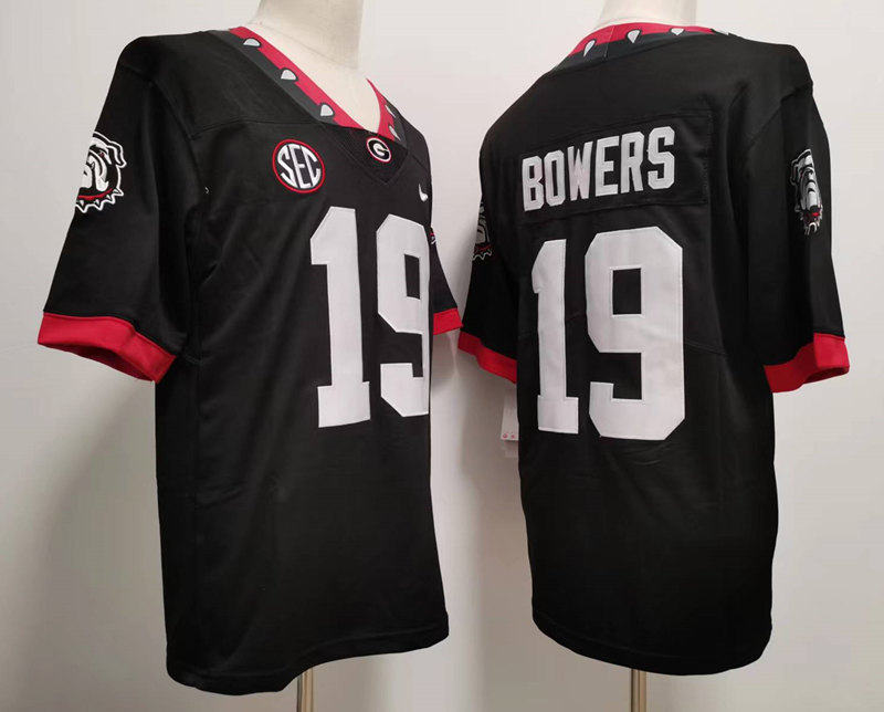 Mens Georgia Bulldogs #19 Brock Bowers Nike 2020 Black College Foootball Game Jersey