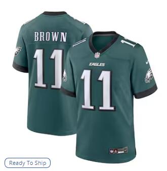 A.J. Brown Philadelphia Eagles Nike Team Game Jersey - Midnight Green