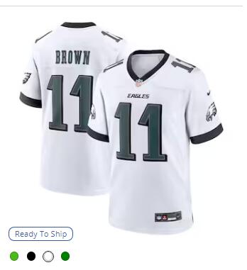 A.J. Brown Philadelphia Eagles Nike White Game Jersey - White