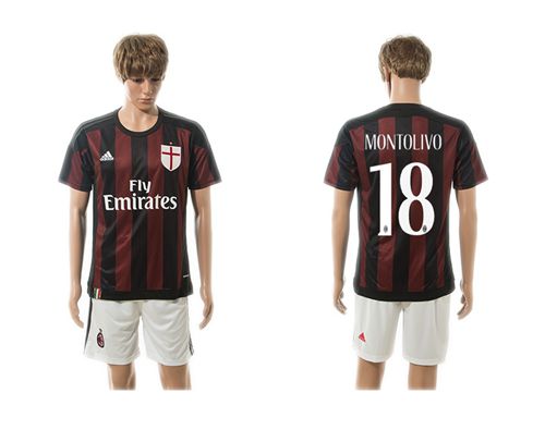 AC Milan #18 Montolivo Home Soccer Club Jersey