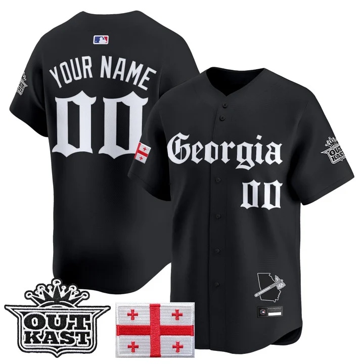 ATLANTA BRAVES 'GEORGIA X OUTKAST GOTHIC EDITION' VAPOR PREMIER LIMITED CUSTOM JERSEY BLACK