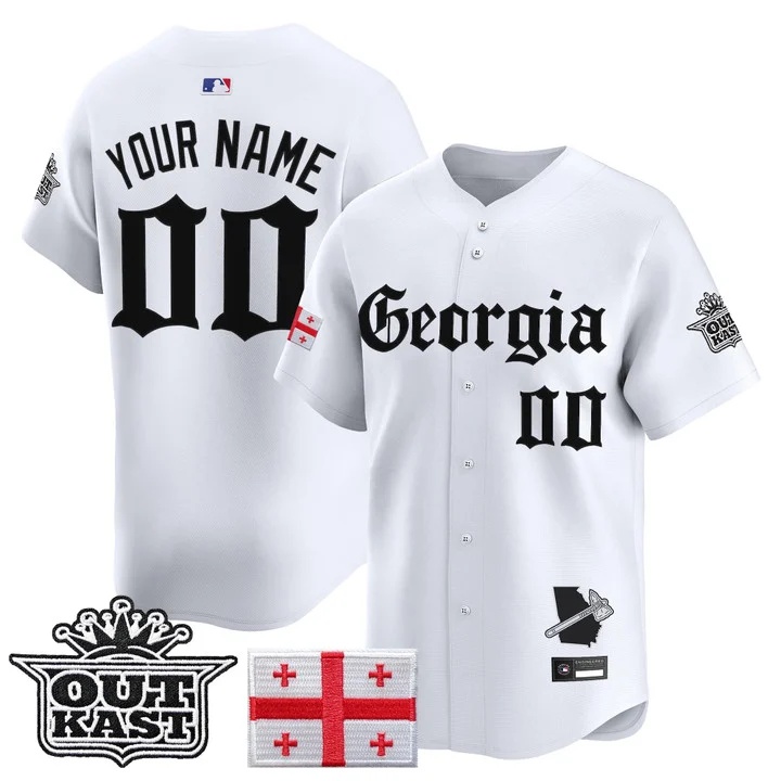 ATLANTA BRAVES 'GEORGIA X OUTKAST GOTHIC EDITION' VAPOR PREMIER LIMITED CUSTOM JERSEY WHITE