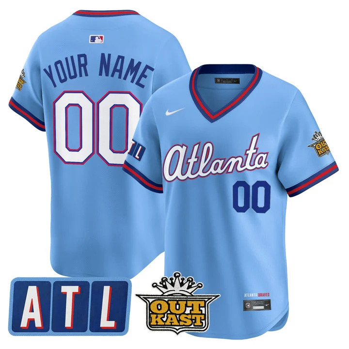 ATLANTA BRAVES 2026 CITY CONNECT X OUTKAST VAPOR PREMIER LIMITED CUSTOM JERSEY BLUE