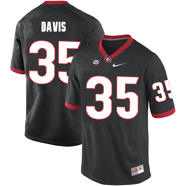 Aaron Davis Georgia Bulldogs Men's Jersey - #35 NCAA Black Limited Home