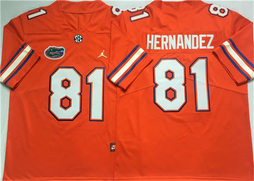 Aaron Hernandez Florida Gators Men's Jersey - #81 NCAA Orange Stitched Jordan Authentic