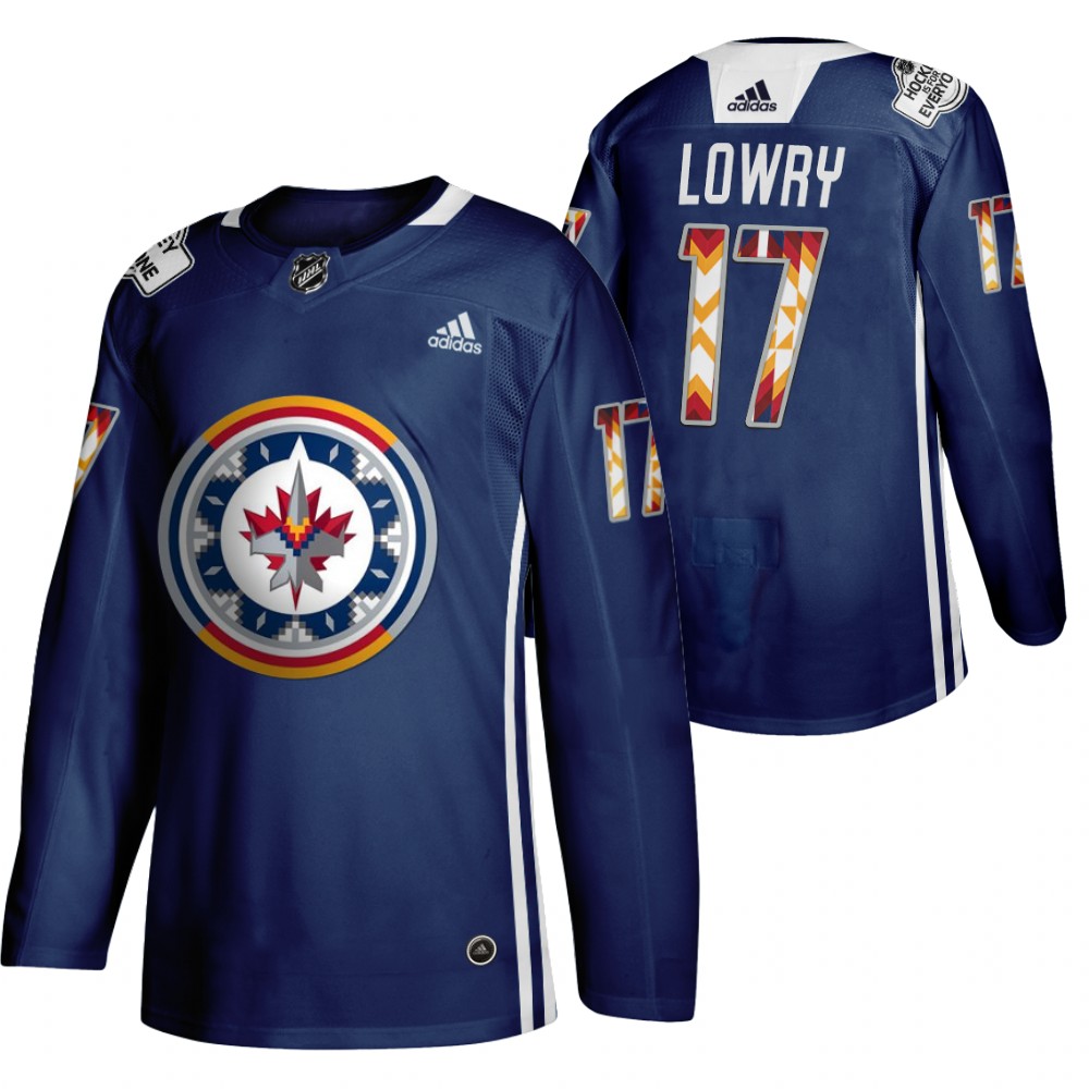 Adam Lowry Jets 2020 WASAC Night Indigenous Heritage Navy Jersey