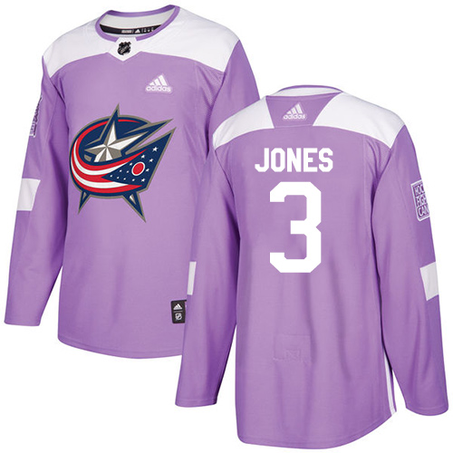 Adidas Blue Jackets #3 Seth Jones Purple Authentic Fights Cancer Stitched Youth NHL Jersey