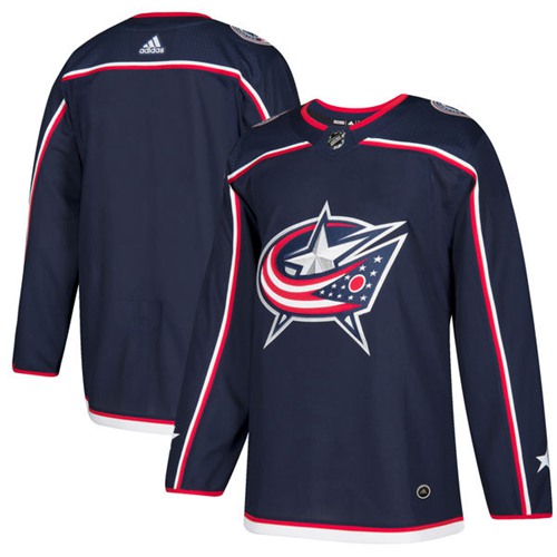 Adidas Blue Jackets Blank Navy Blue Home Authentic Stitched NHL Jersey Stitched