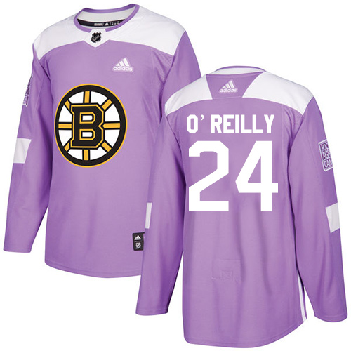 Adidas Bruins #24 Terry O'Reilly Purple Authentic Fights Cancer Youth Stitched NHL Jersey