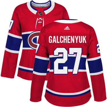 Adidas Canadiens #27 Alex Galchenyuk Red Home Authentic Women's Stitched NHL Jersey
