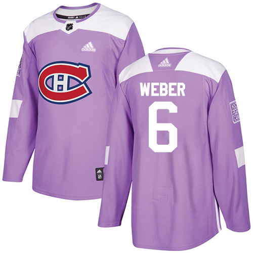 Adidas Canadiens #6 Shea Weber Purple Authentic Fights Cancer Stitched Youth NHL Jersey