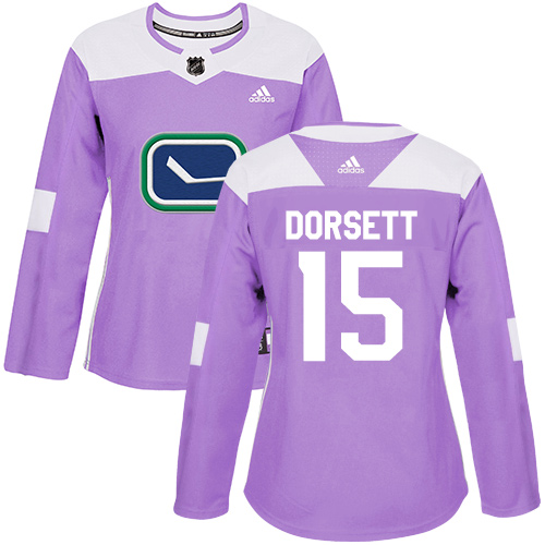 Adidas Canucks #15 Derek Dorsett Purple Authentic Fights Cancer Women's Stitched NHL Jersey