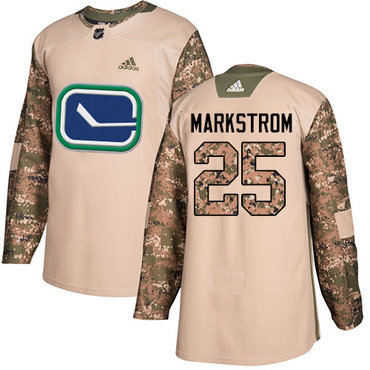 Adidas Canucks #25 Jacob Markstrom Camo Authentic 2017 Veterans Day Youth Stitched NHL Jersey