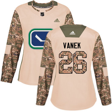 Adidas Canucks #26 Thomas Vanek Camo Authentic 2017 Veterans Day Women's Stitched NHL Jersey